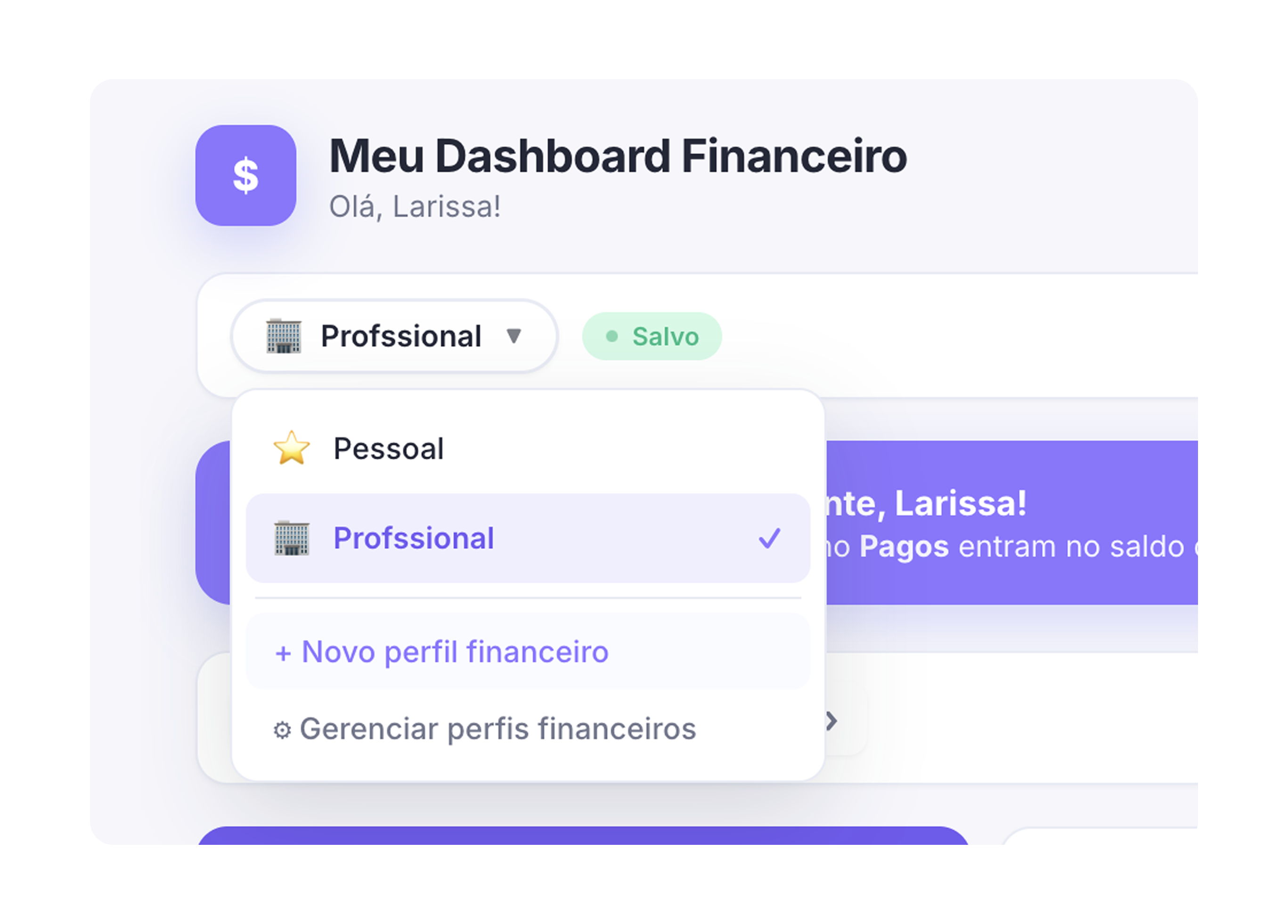 Múltiplos perfis e categorias personalizáveis