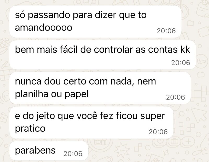 Depoimento de cliente sobre o Dashboard Financeiro