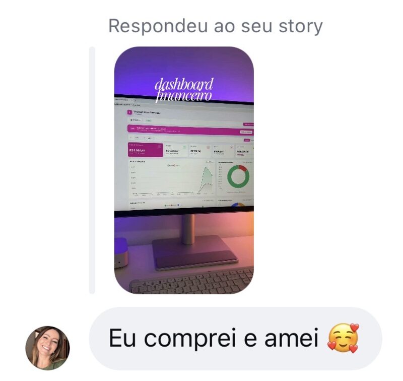 Depoimento de cliente sobre o Dashboard Financeiro