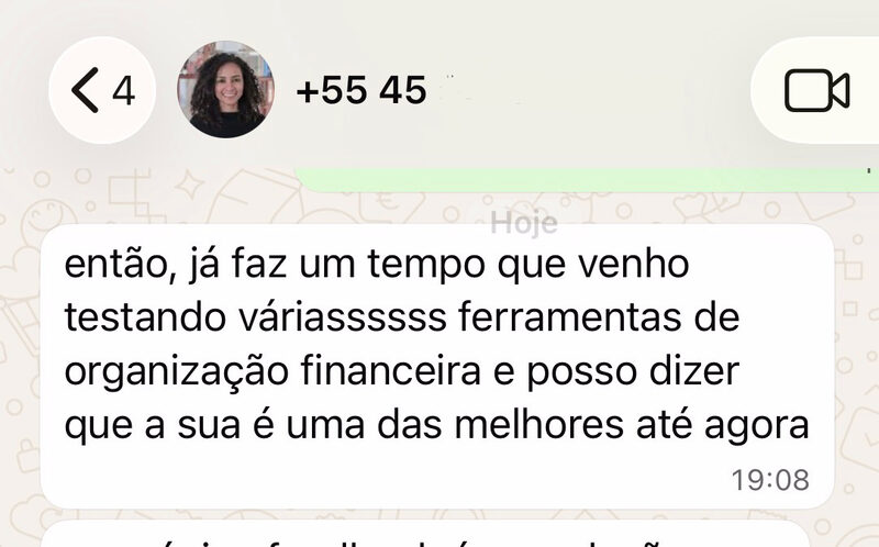 Depoimento de cliente sobre o Dashboard Financeiro